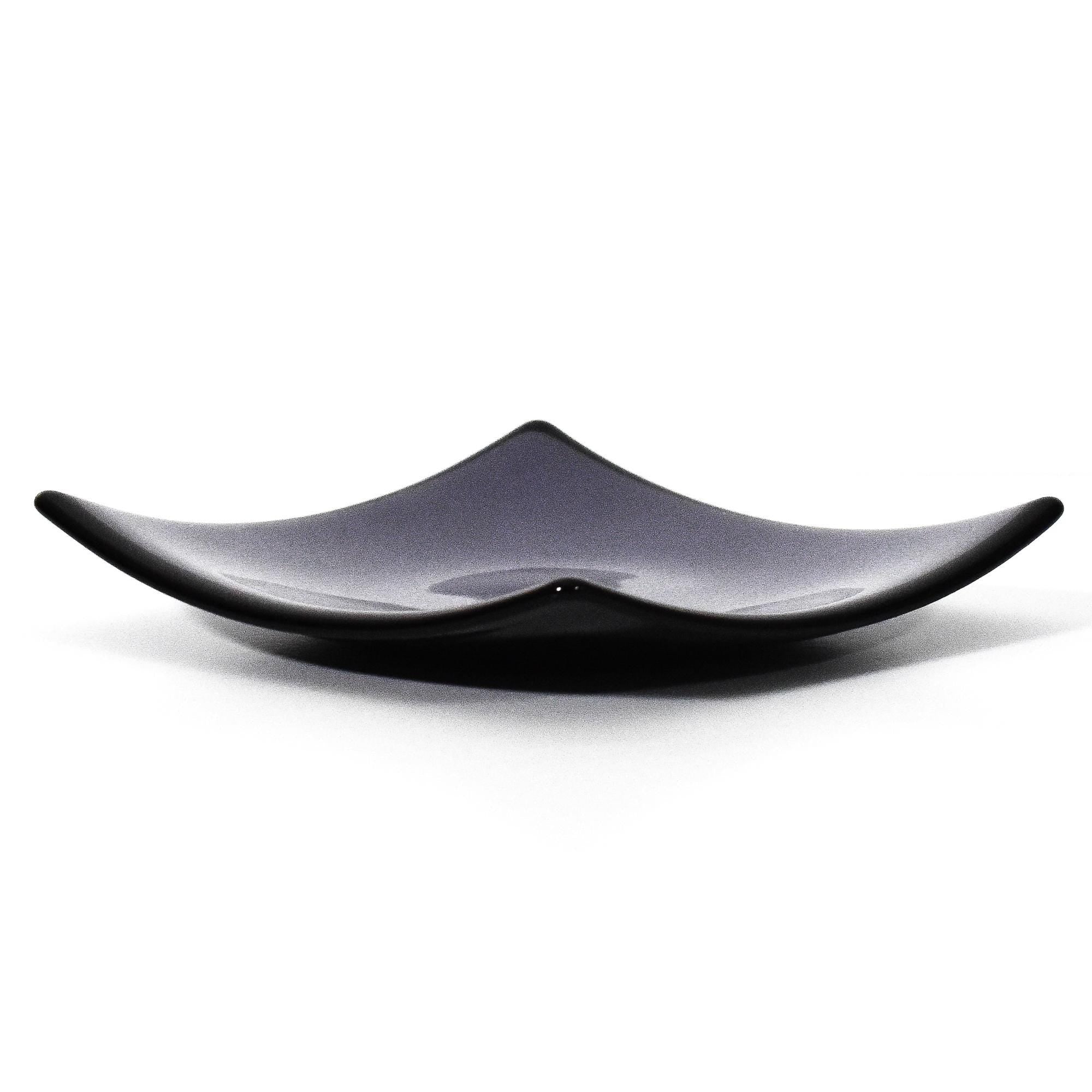 Brightly Colored Fused Glass Trays with Black Trim - 6" Square