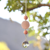 Small Handmade Rose Quartz Sun Catcher - 8" Long