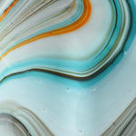 Large Wave Edge Bowl with Foot - Southwestern Style Swirls - 10" Square