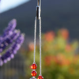 Glass Sun Catching Wind Chime in Bright Colors - Hanging Patio Decor - 30" Long
