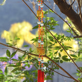 Glass Sun Catching Wind Chime in Bright Colors - Hanging Patio Decor - 30" Long