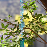 Glass Sun Catching Wind Chime in Bright Colors - Hanging Patio Decor - 30" Long