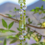 Glass Sun Catching Wind Chime in Bright Colors - Hanging Patio Decor - 30" Long