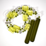 Glass Sun Catching Wind Chime in Bright Colors - Hanging Patio Decor - 30" Long