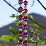 Purple Sun-catching Wind Chime for Patio or Garden - Glass and Acrylic - 30" Long