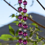Purple Sun-catching Wind Chime for Patio or Garden - Glass and Acrylic - 30" Long