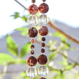 Agate Stone and Glass Sun-Catching Wind Chime for Patio or Garden - 30" Long
