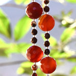 Carnelian Stone and Glass Sun-Catching Wind Chime for Patio and Garden - 30" Long