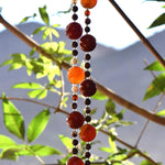 Carnelian Stone and Glass Sun-Catching Wind Chime for Patio and Garden - 30" Long
