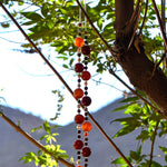 Carnelian Stone and Glass Sun-Catching Wind Chime for Patio and Garden - 30" Long