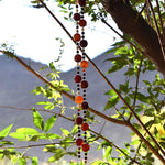 Carnelian Stone and Glass Sun-Catching Wind Chime for Patio and Garden - 30" Long