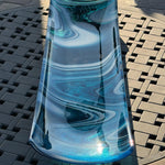 Large Blue & White Fused Glass Channel Tray - Table Centerpiece - 23" Long