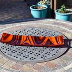 Large Red & Orange Fused Glass Channel Tray - Table Centerpiece - 23" Long