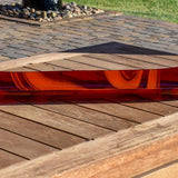 Large Red & Orange Fused Glass Channel Tray - Table Centerpiece - 23" Long