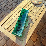 Large Teal Green Fused Glass Channel Tray - Table Centerpiece - 23" Long