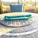 Large Teal Green Fused Glass Channel Tray - Table Centerpiece - 23" Long