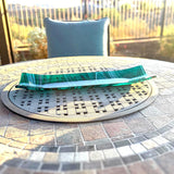 Large Teal Green Fused Glass Channel Tray - Table Centerpiece - 23" Long