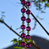 Purple Sun-catching Wind Chime for Patio or Garden - Glass and Acrylic - 30" Long