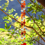 Carnelian Stone and Glass Wind Chime for Patio and Garden - 30" Long