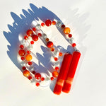 Carnelian Stone and Glass Wind Chime for Patio and Garden - 30" Long