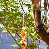 Carnelian Stone and Glass Wind Chime for Patio and Garden - 30" Long
