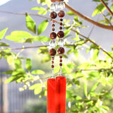 Agate Stone and Glass Sun-Catching Wind Chime for Patio or Garden - 30" Long
