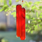 Carnelian Stone and Glass Sun-Catching Wind Chime for Patio and Garden - 30" Long