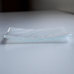 Glass Soap Dish with Wave Design in Various Colors