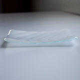 Glass Soap Dish with Wave Design in Various Colors