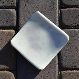 Vanilla Cream Glass Tray with Flower Motif - 6" Square