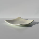 Vanilla Cream Glass Tray with Flower Motif - 6" Square