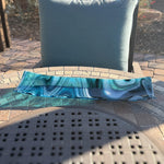 Large Blue & White Fused Glass Channel Tray - Table Centerpiece - 23" Long