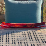 Large Red & Orange Fused Glass Channel Tray - Table Centerpiece - 23" Long