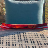 Large Red & Orange Fused Glass Channel Tray - Table Centerpiece - 23" Long