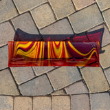 Large Red & Yellow Fused Glass Channel Tray - Table Centerpiece - 23" Long