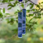 Cobalt Blue Suncatching Wind Chime with African Tribal Beads for Patio and Garden - 30" Long