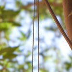 Azurite Malachite Stone Wind Chime - Transparent Blue Glass - 30"