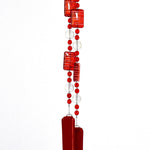 Bright Red Sun Glass Wind Chime