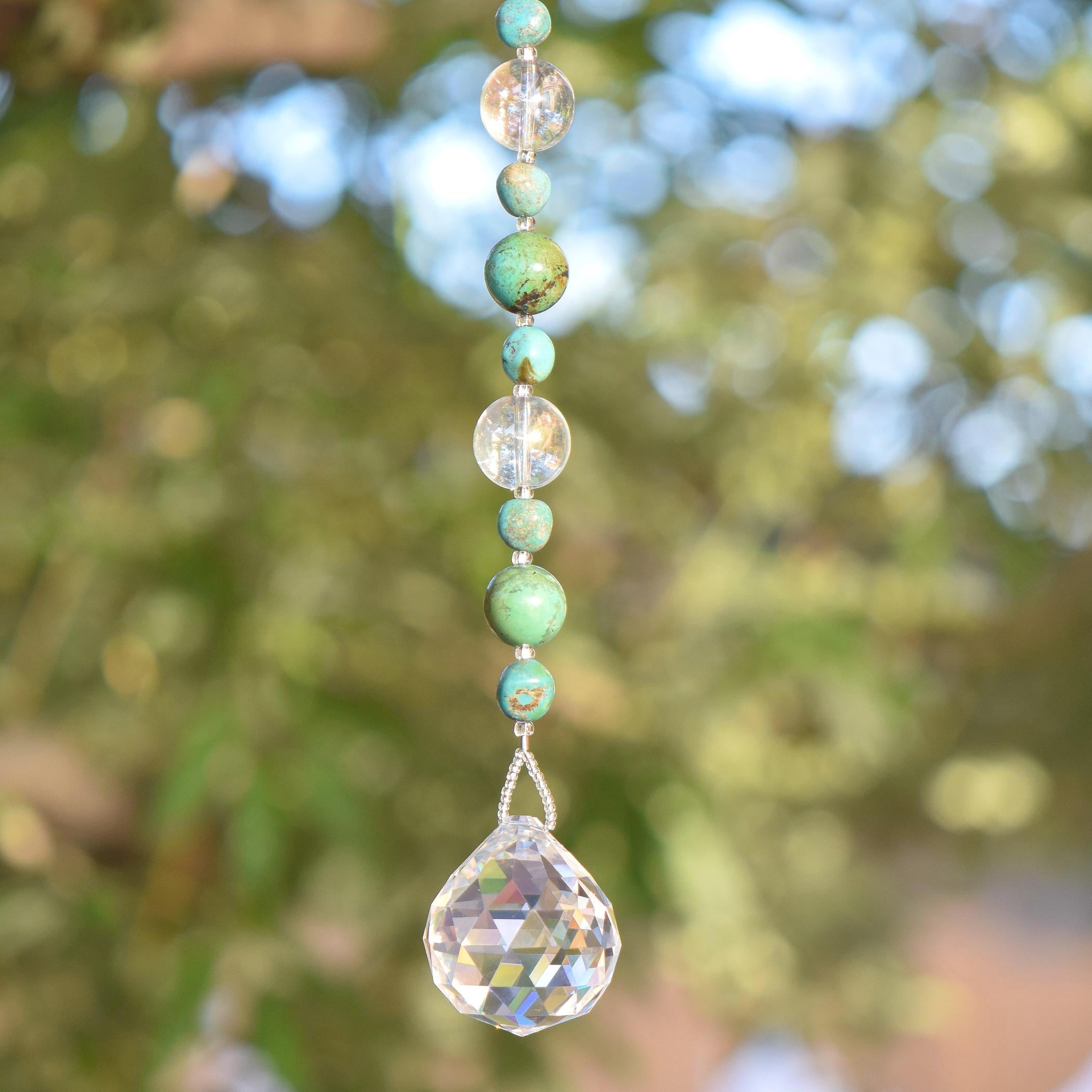 Long Magnesite Stone and Crystal Sun Catcher