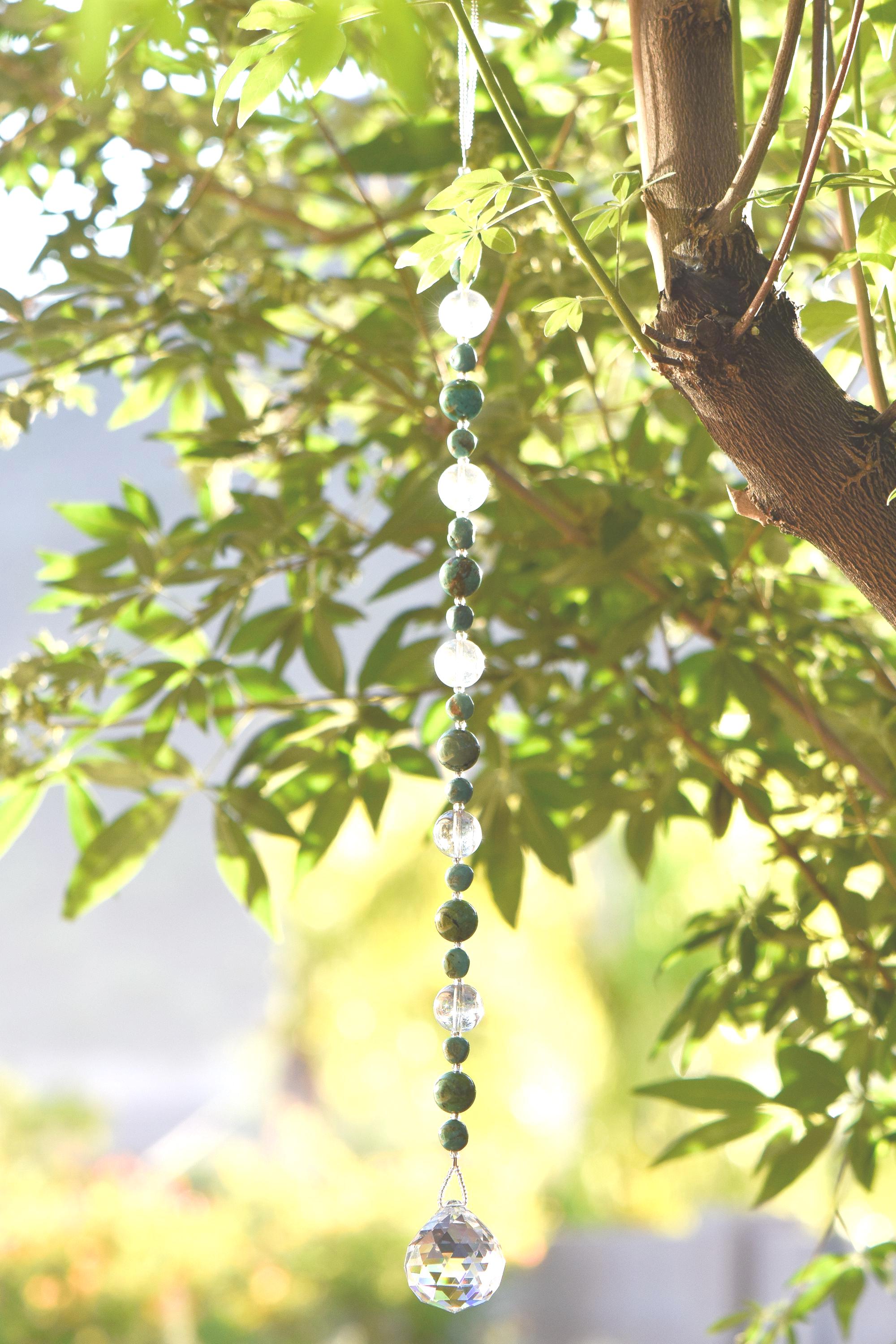 Long Magnesite Stone and Crystal Sun Catcher