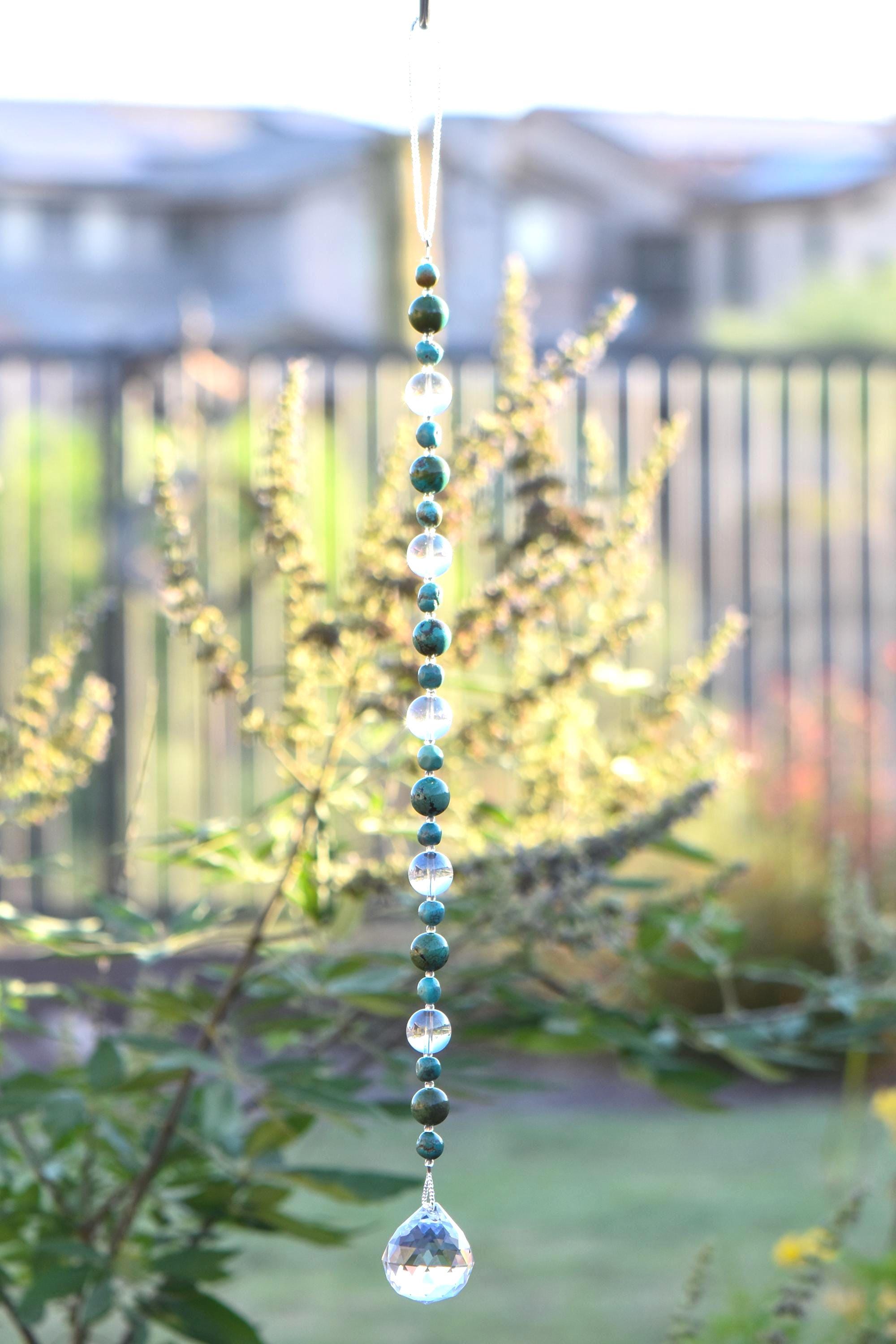Long Magnesite Stone and Crystal Sun Catcher