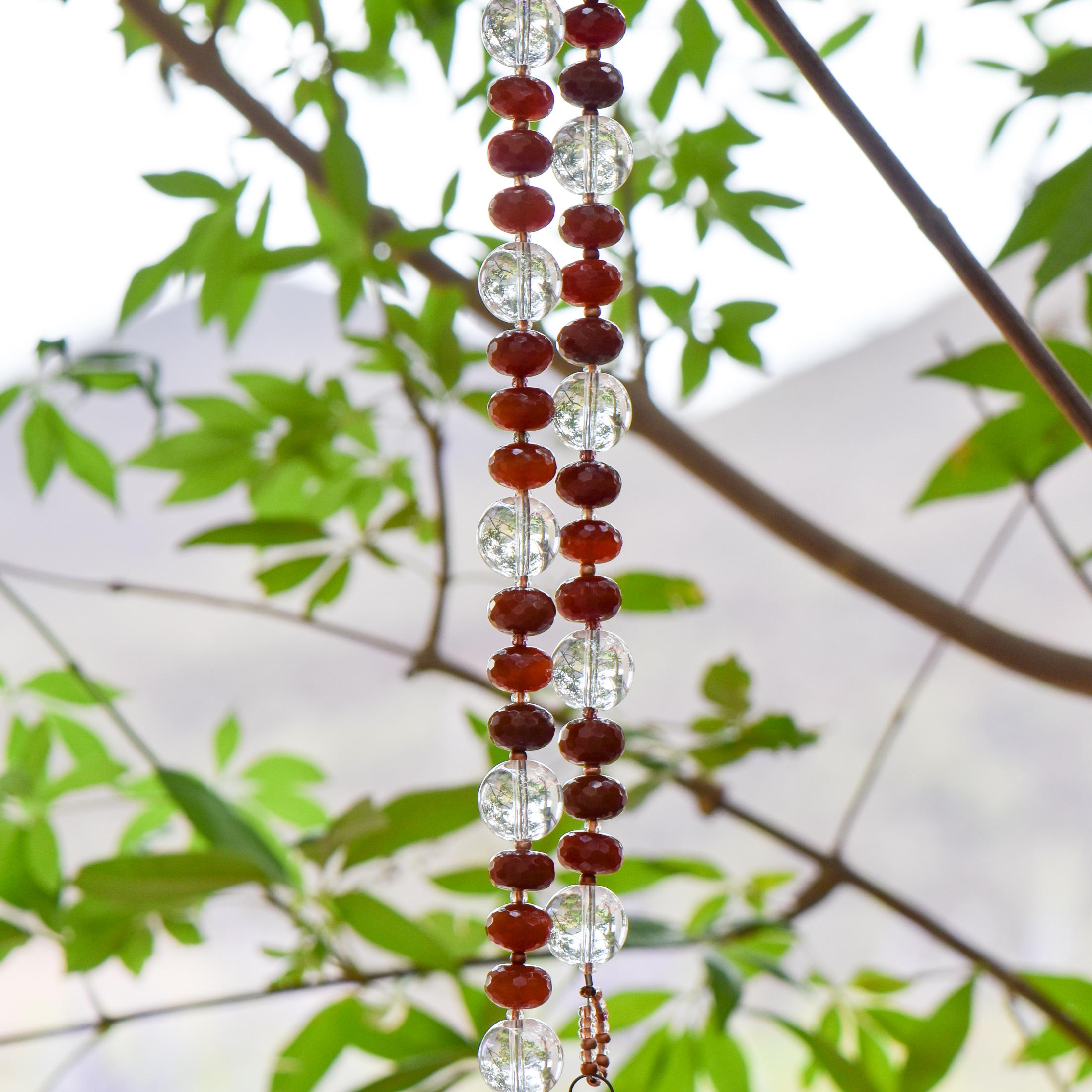2312 Carnelian Rondelles with copper accents and Phoenix Glass Chime