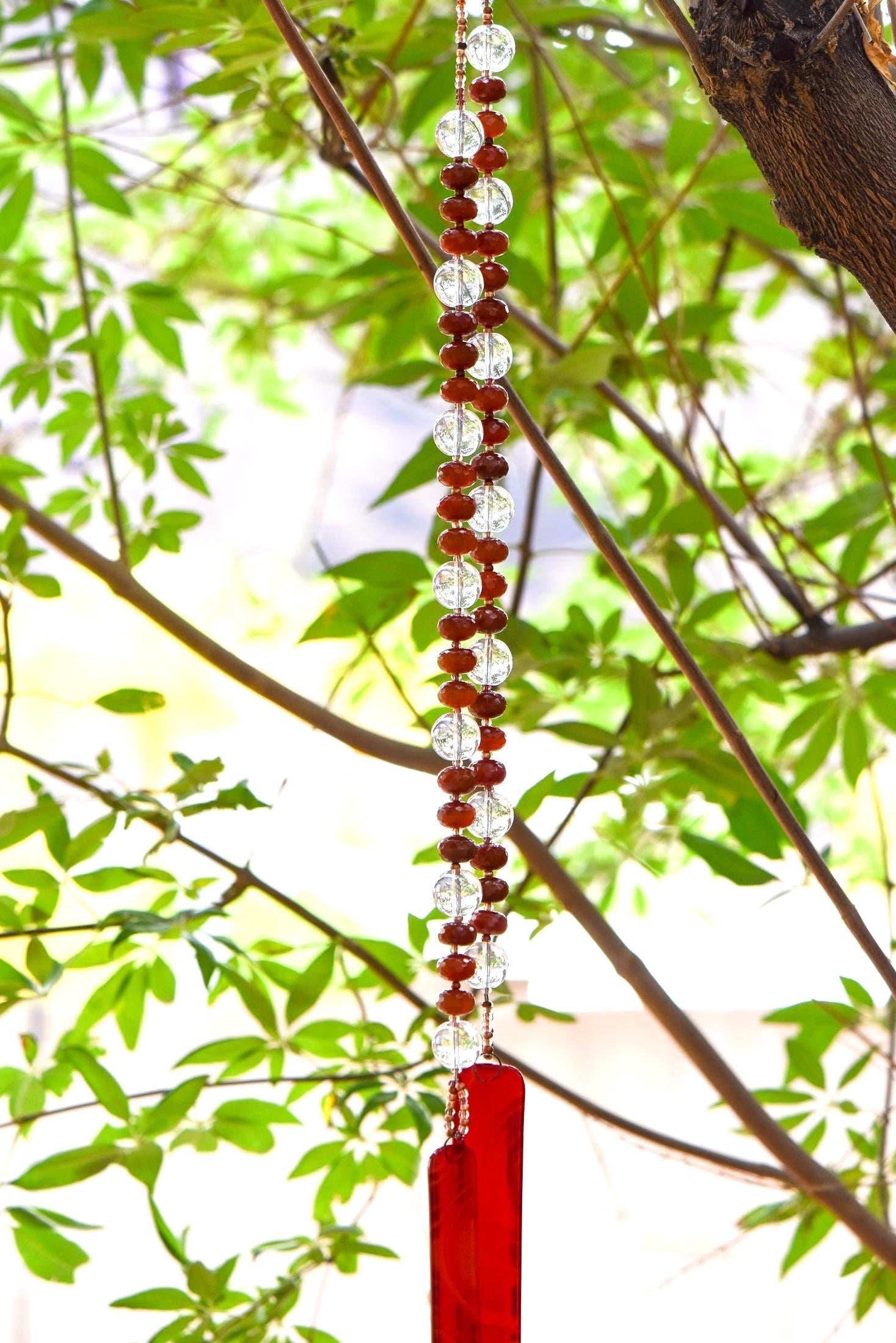 2312 Carnelian Rondelles with copper accents and Phoenix Glass Chime