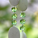 Lemon Chrysoprase Stone Chime with Lime Green Accents for Patio and Garden