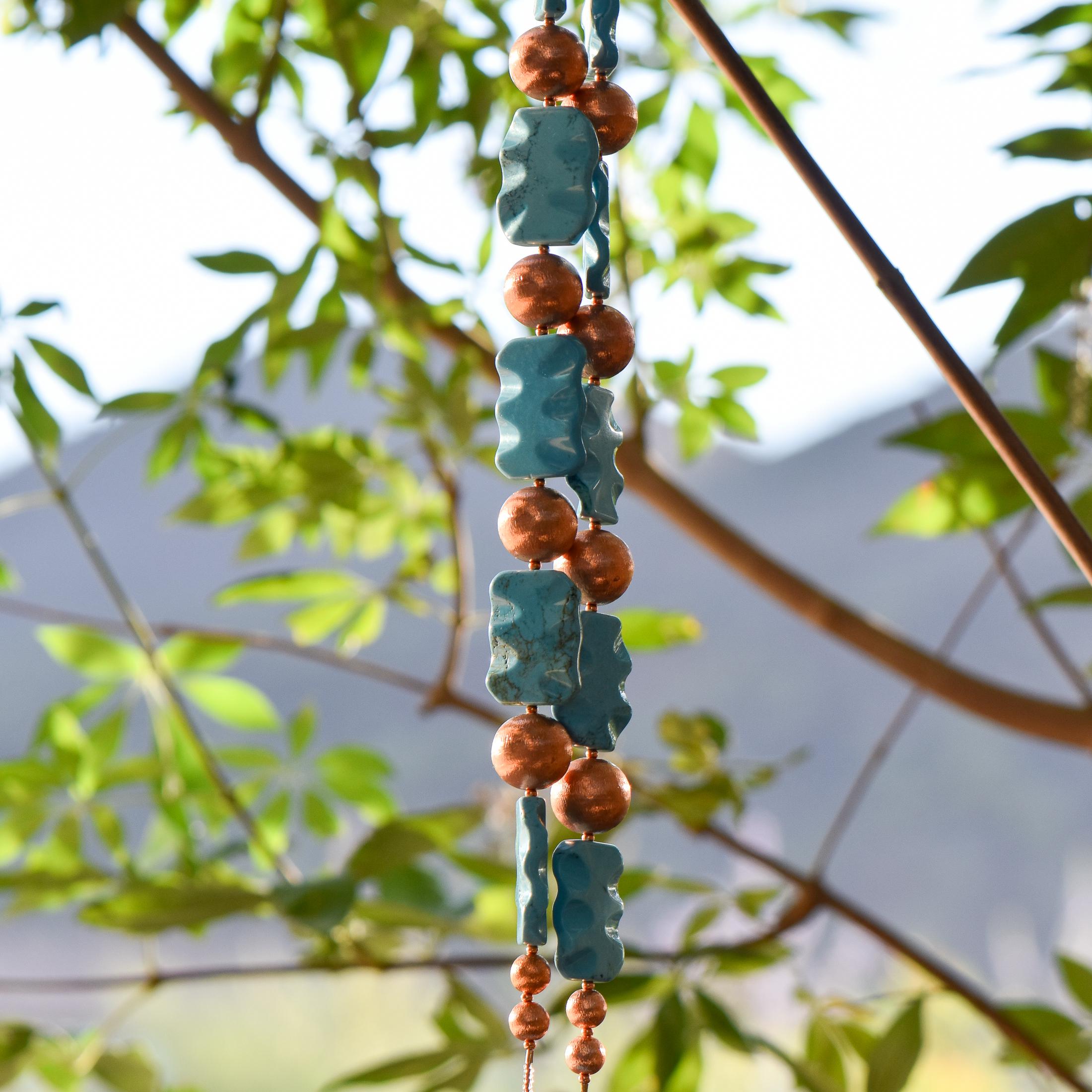2315 Blue Magnesite and Copper with Turquoise Blue Glass
