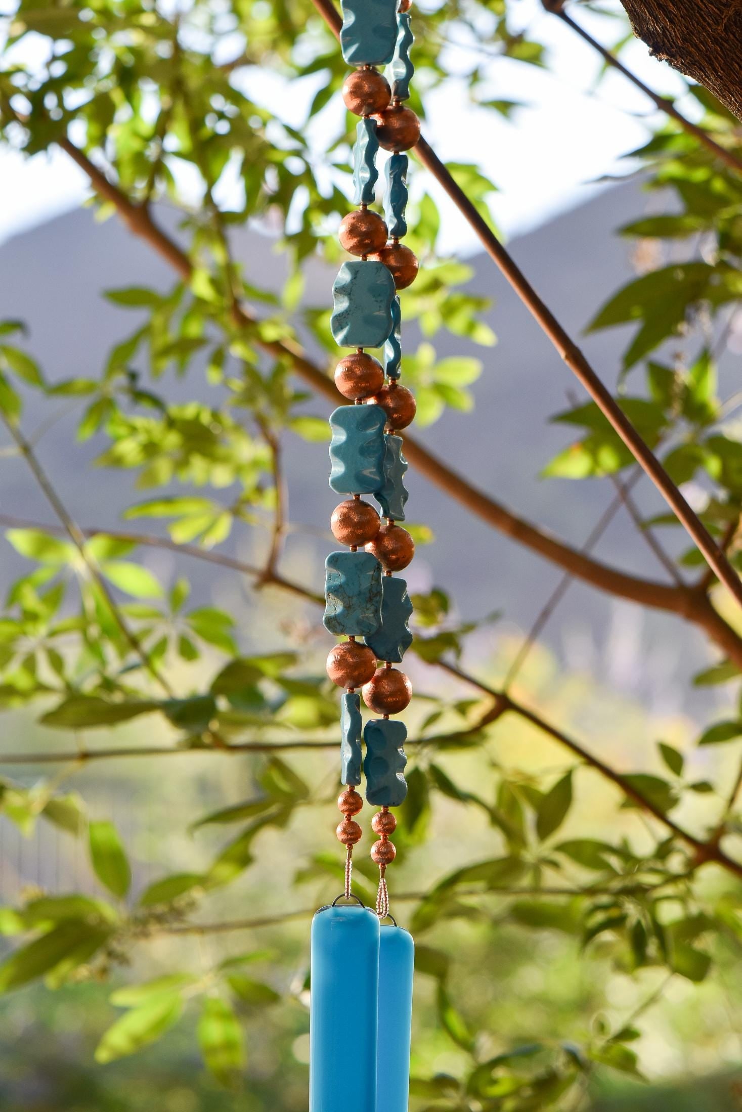 2315 Blue Magnesite and Copper with Turquoise Blue Glass