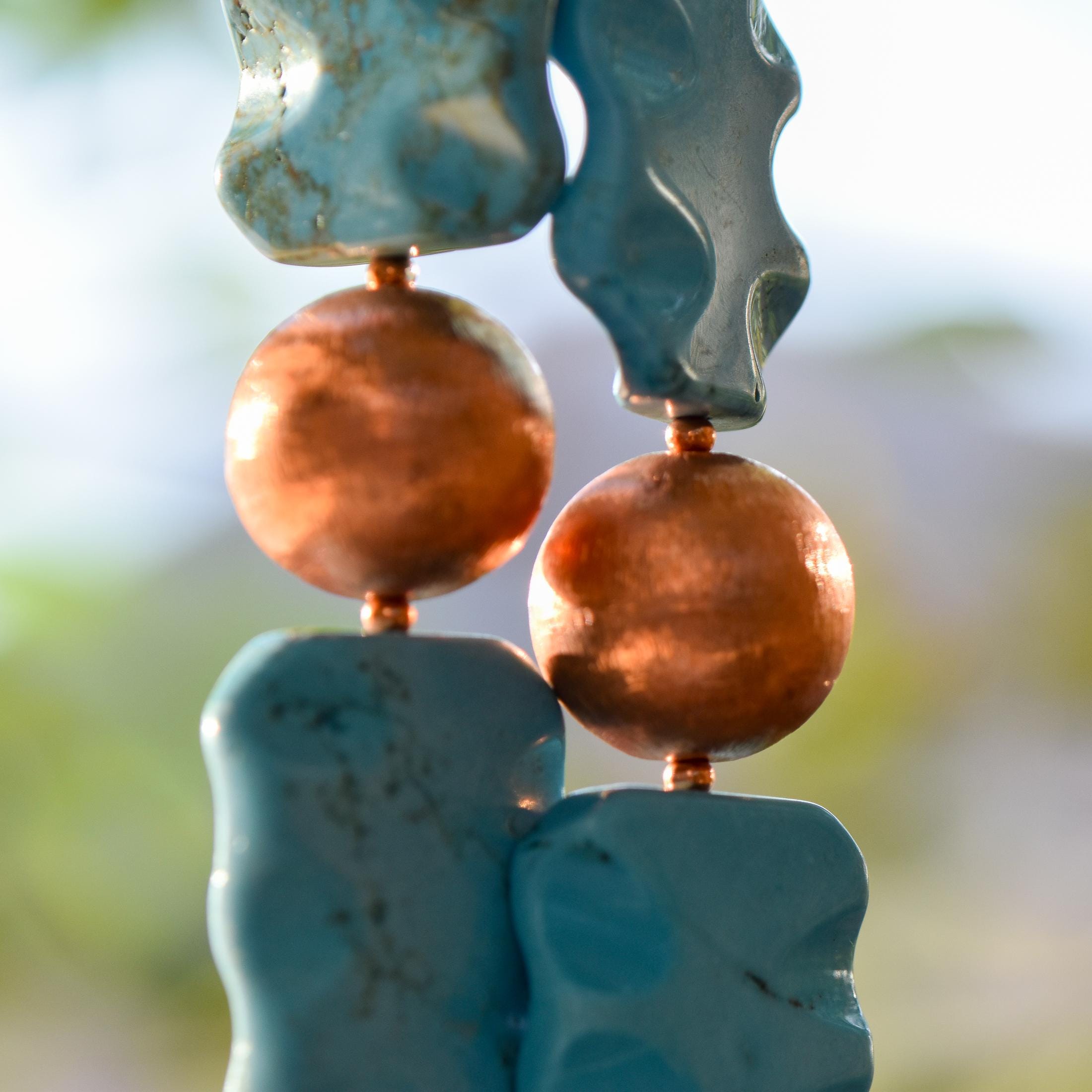 2315 Blue Magnesite and Copper with Turquoise Blue Glass