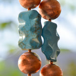 2315 Blue Magnesite and Copper with Turquoise Blue Glass