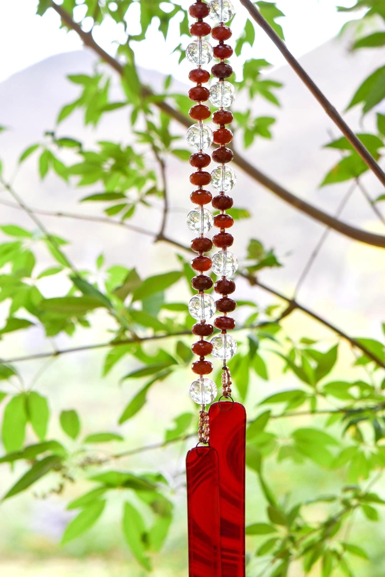 2312 Carnelian Rondelles with copper accents and Phoenix Glass Chime