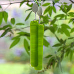 Lemon Chrysoprase Stone Chime with Lime Green Accents for Patio and Garden